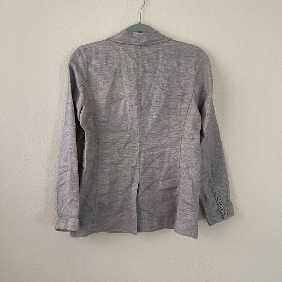 Eileen fisher linen metallic silver blazer - Picture 7 of 9